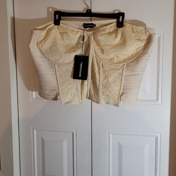 PRETTY little things Plus Size 22 Stone Textured push up Corset Top Nwt Unworn - Picture 3 of 8